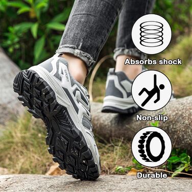 Чоловічі туристичні черевики для трекінгу та хайкінгу. Легкі похідні черевики для кемпінгу та трейлраннінгу (40 EU, Сірий)