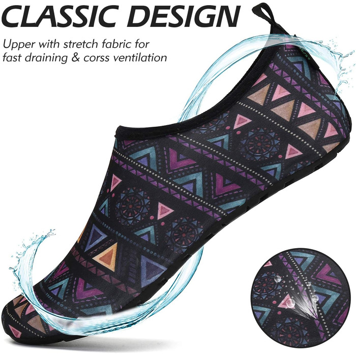 Чоловічі та жіночі аквашузи SAGUARO для плавання та відпочинку на природі, швидковисихаючі, розмір 37-47 EU, в клітинку