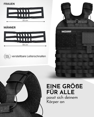 Вага для тренувань Neolymp – Унісекс вага для тіла – Жилет-платформа з кишенею – Не ковзає – Дихаючий та регульований – Обладнання для калістеніки – Вага для дому та тренажерного залу