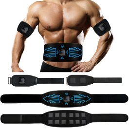 EMS тренажер для пресу, електричний з 10 режимів та 30 інтенсивностями, пристрій для тренувань EMS, зарядка Type-C, для формування м'язів пресу, показник витрати калорій