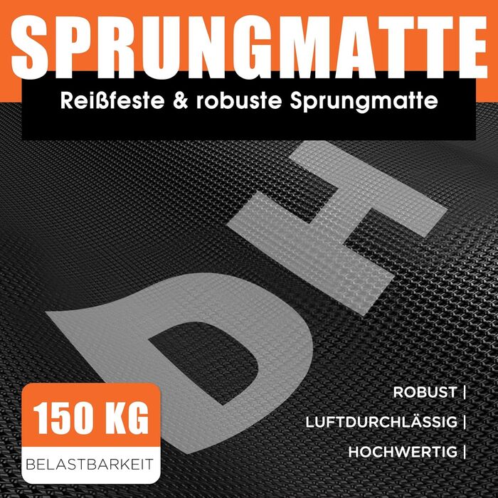 Трамплін для фітнесу DH FitLife | Ø114 см, до 150 кг, регульована ручка, стабільний та тихий | для дітей та дорослих