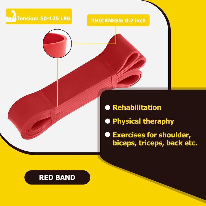 Гумові еспандери для підтягувань та фітнесу Resistance Bands (Rot/Ausflug) - тренування, розтяжка, реабілітація