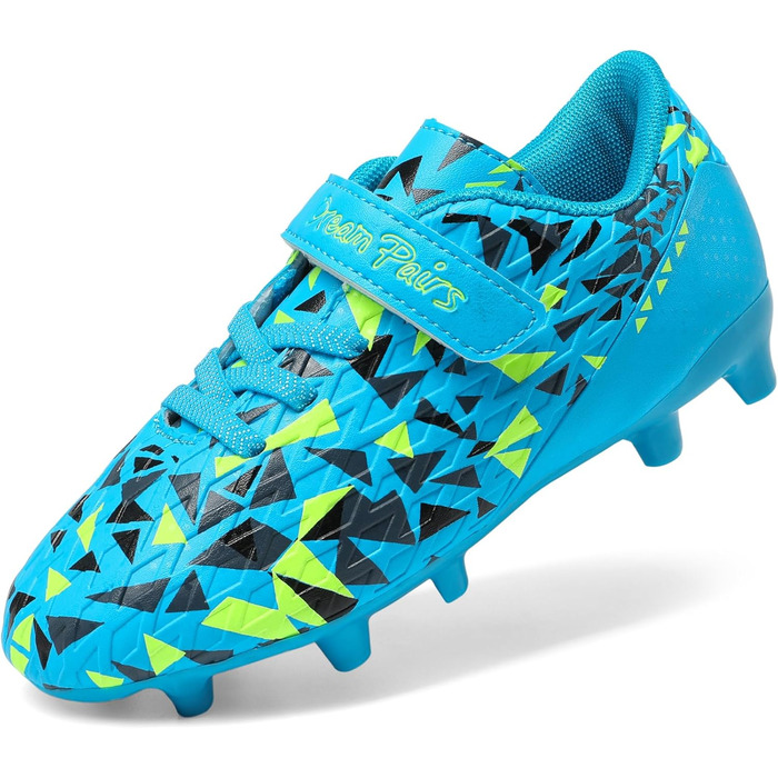 Дрим Пейрс: Футбольні черевики для дітей (хлопчики та дівчатка) – дихаючі, унісекс, для залу та тренувань, спортивні, для активного відпочинку, чорно-неонові кольори (35 EU, королівський синій, неоновий зелений)