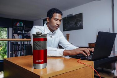 Термокружка Contigo Byron Snapseal 470 мл, червона - нержавіюча сталь, ізольована, герметична, для кави та напоїв to go, без BPA