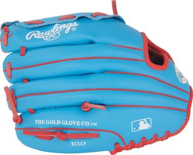Рукавиця бейсбольна Rawlings Spieler Serie T-Ball / Юніорська (22.9-29.2 см), права рука, Columbia Blue/Scarlet, 10.5