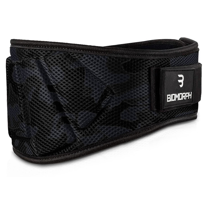 Пояс для важкої атлетики BIOMORPH: Powerlifting, Crossfit, Bodybuilding (камуфляж чорний, XS - 75 см)