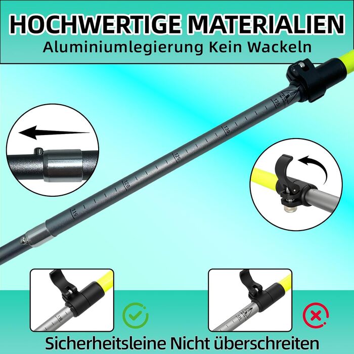 Складні трекінгові палиці | Телескопічні палиці для ходьби | Палиці для Nordic Walking та гірських походів | Алюміній, 115-135 см