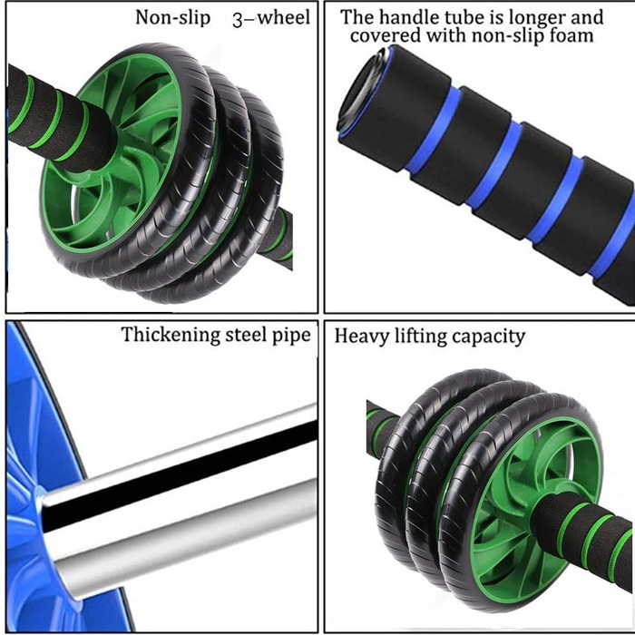 Колесо для пресу Ab Wheel - тренажер для фітнесу та зміцнення м'язів пресу, синього кольору