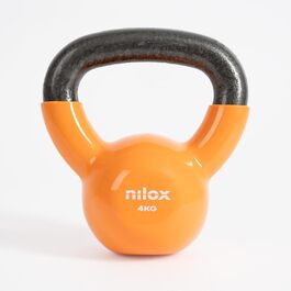 Kettlebell Nilox 4 кг для фітнесу та дому, зручна ручка, плоска основа, чавунний корпус