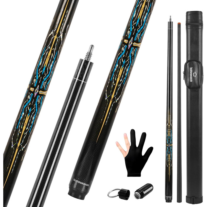 Більярдний кий HomeSeason з скловолокна, 147.3 см, професійний (з чохлом)