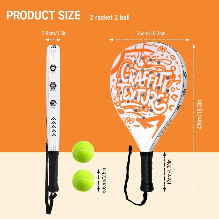 Набір для пляжного тенісу Padelschläger 2 шт. ABS/EVA, з м'ячами та сумкою для носіння - для дорослих, пляж, подвір'я, басейн