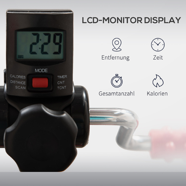 Міні-тренажер для літніх людей з регульованою висотою та довжиною. Оснащений ручками, LCD-дисплеєм та фіксаційним ременем.