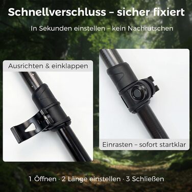 Комплект карбонових палиць для скандинавської ходьби та трекінгу (2 шт), ультралегкі, регульовані 62–135 см, з корковими ручками, для чоловіків та жінок