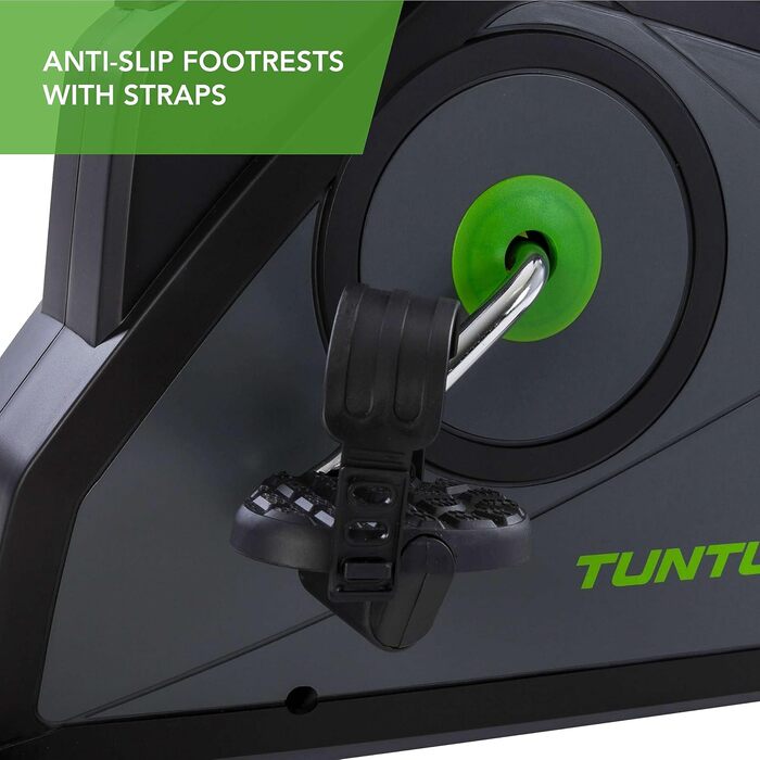 Велотренажер Tunturi Cardio Fit E30 з магнітною системою, LCD-дисплеєм, датчиками пульсу та тримачем для планшета, домашній ергометр для фітнесу