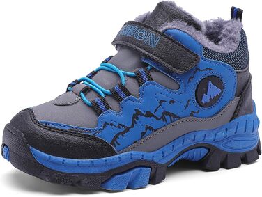Дитячі зимові черевики Kinder Outdoor - теплі, взуті, для піших прогулянок, трекінгу та катання снігом. Дитячі черевики для хлопчиків та дівчаток (35 EU, блакитні)