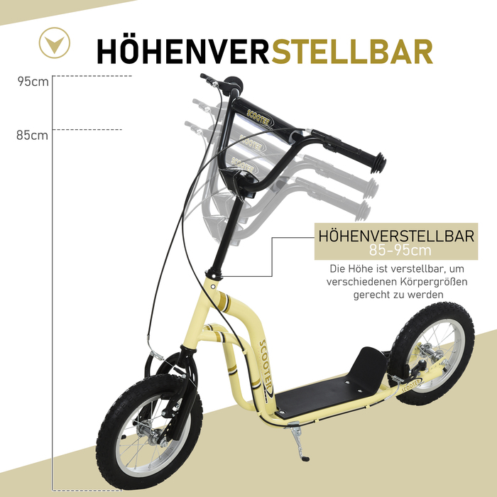 Дитячі самокати HOMCOM від 5 років, самокат Kick Scooter City Scooter з 12 дюймовими пневматичними шинами та гумовим кікбордом для безпечної їзди