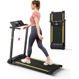 Бігова доріжка UREVO для дому, 2,25 к.с., складана, 12 HIIT режимів, компактний міні-тренажер для дому та офісу, економія місця, розширене бігове полотно, LCD-дисплей, легке складання