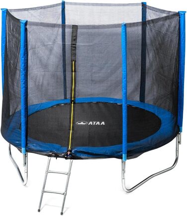 Батут для дітей 250 см з сіткою безпеки, блакитний – ідеальний для активного відпочинку на вулиці