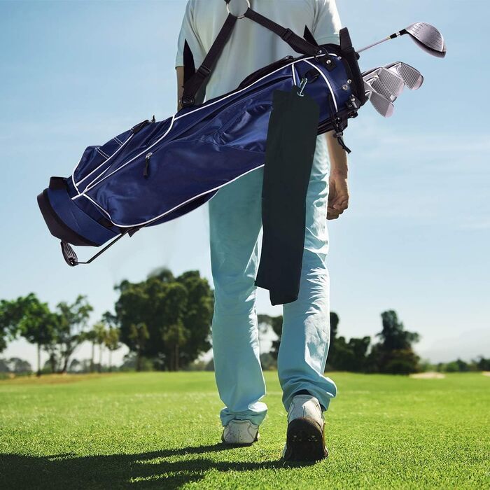 Сумка для гольфу COSTWAY з підставкою, водонепроникною накидкой та 4 відділеннями, легка переносна сумка з кишенею для олівців та регульованим ременем, для жінок та чоловіків (блакитна)