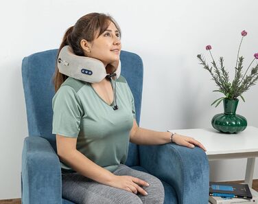 Масажна подушка для шиї GLOBAL RELAX TENZO MINI, 6 режимів, ергономічна, портативна, для розслаблення та зняття болю в м'язах
