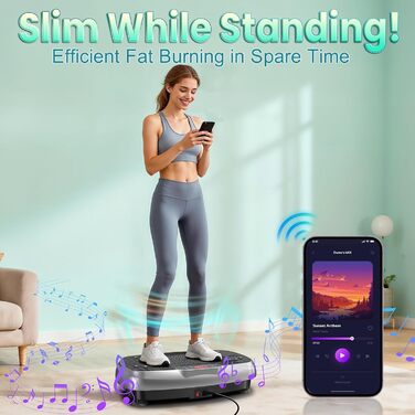 Віброплатформа для дому з подвійним мотором, 160 кг, для схуднення, тренування всього тіла та нарощування м'язів (Сірий)