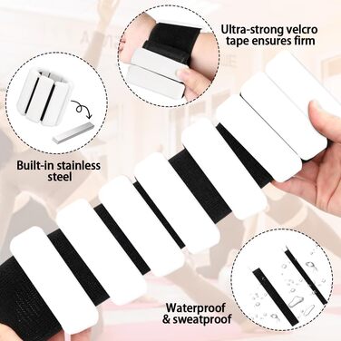 Набір обтяжувачів для зап'ястя та кісточок, регульовані (2 шт., 0.45 кг) для йоги, пілатесу та фітнесу