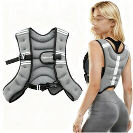 Вага для тренувань (вага жилет) 3 кг / 5 кг з світловідбиваючими смугами та регульованими ременями, сірий