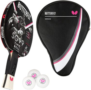Професійна ракетка для настільного тенісу Butterfly Timo Boll SG99 з чохлом, ITTF сертифікат, анатомічна ручка, накладка Wakaba, для змагань і досвідчених гравців