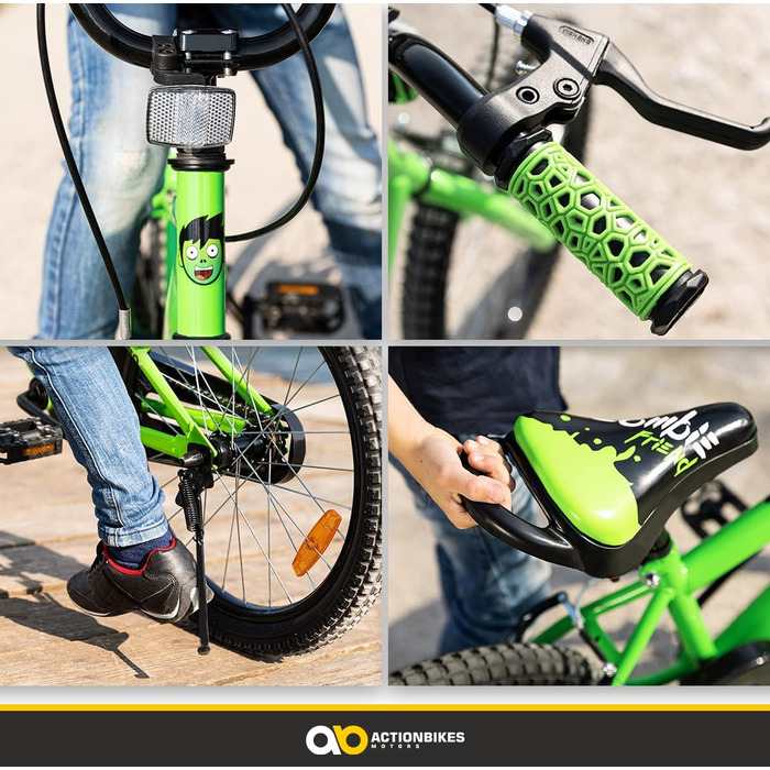 Дитяче велосипед Actionbikes Zombie 20 дюймів: V-Brake гальма, захист від бруду, для дітей 2-9 років