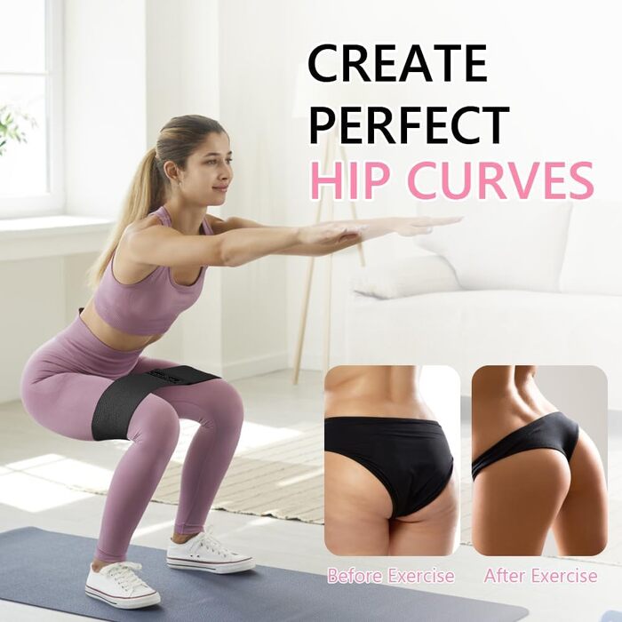 Фітнес-резинки Flintronic для стегон, набір фітнес-гумок, стрічки опору для стегон, тренувальні гумки для йоги, гімнастики, силових тренувань, тренувань ніг (Сірий+Зелений+Рожевий+Фіолетовий+Чорний)