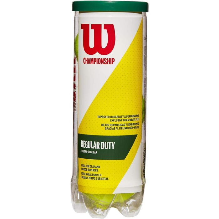 Тенісні м'ячі Wilson Championship Regular та Extra Duty, для всіх типів покриттів, високоякісні, 3 шт.