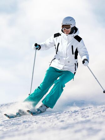 Водонепроникна зимова куртка FREE SODIER для жінок з флісовою підкладкою та капюшоном. Велика жіноча куртка з водонепроникним покриттям, зварні шви, Ginger Yeow (XXL, білий, чорний)