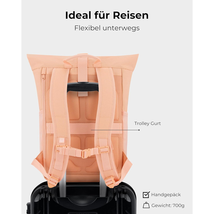 Рюкзак Johnny Urban Allen Medium помаранчевий, водостійкий, для ноутбука 15L, ролтоп, універсальний для жінок і чоловіків, для міста, університету, велосипеда, бізнесу, екологічний