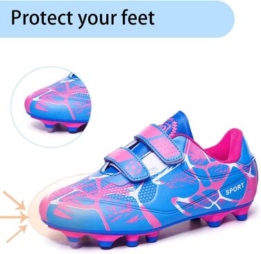 Дитячі футбольні бутси для хлопчиків та дівчаток, Outdoor, тренувальні, для штучного газону, шипові, Unisex, 28-37EU (37 EU, Рожевий)