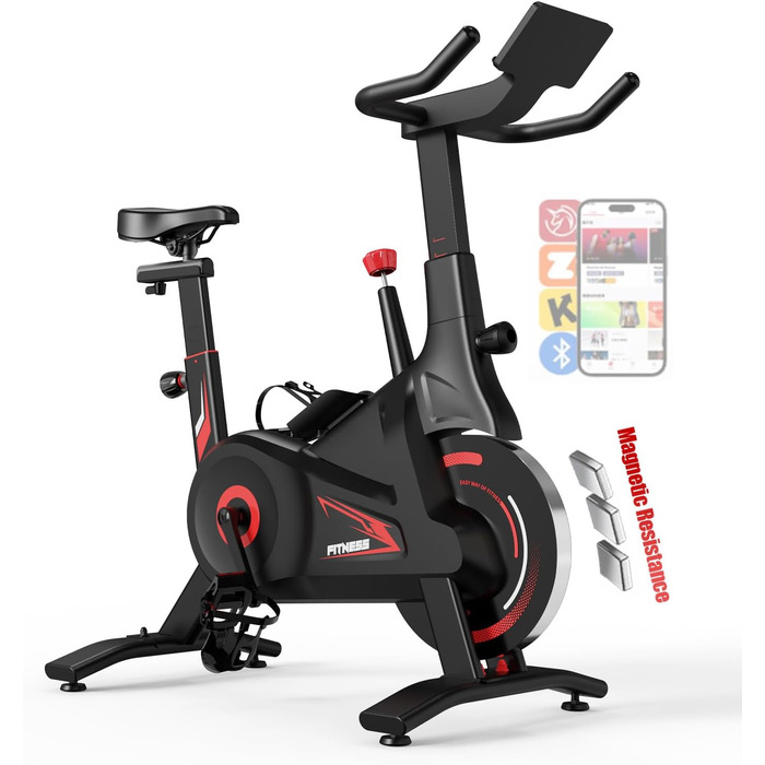 Велотренажер Bluearth з розумним додатком, до 150 кг, магнітний опір, велоергометр з онлайн-тренуваннями, чорний Obsidian