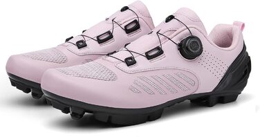 NGARY Велосипедні черевики MTB для жінок, дихаючі черевики для гірського велосипеда, сумісні з SPD 2 болти з клітами, черевики для велоспорту на відкритому повітрі, розмір 40 EU