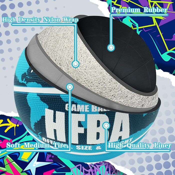 Гумовий баскетбольний м'яч Fantecia, розмір 7, для гри в приміщенні та на вулиці, тренування, чоловічий, жіночий, дорослий, підлітковий, з насосом