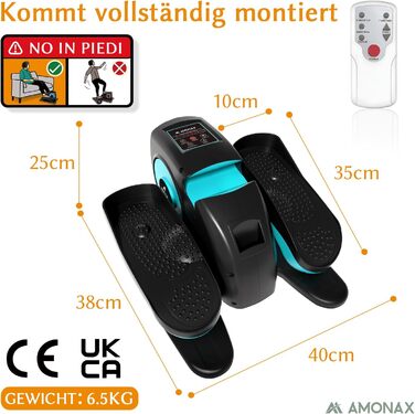 Електричний еліптичний тренажер Amonax, міні крос-тренажер для дому, сидячий велотренажер для людей похилого віку, кардіо тренажер під стіл, сидячий велотренажер з масажем ніг, універсальний розмір