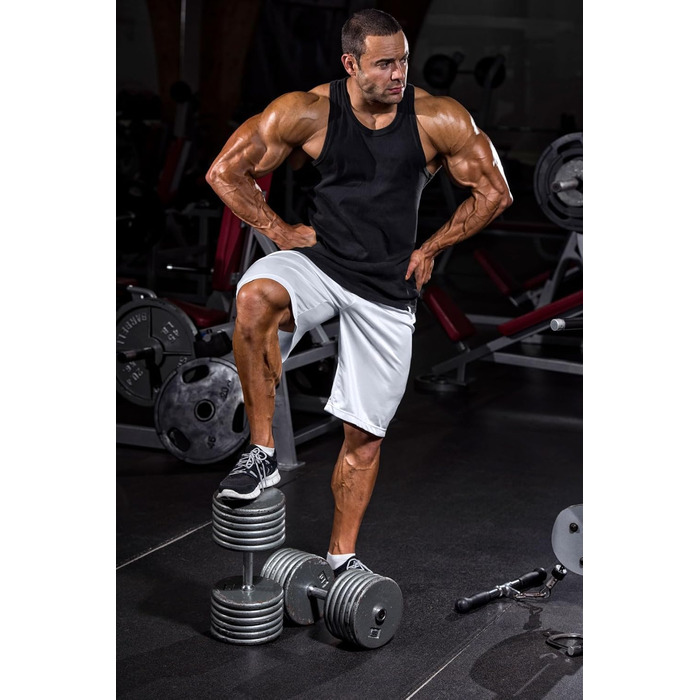 Чоловічі шорти для бігу та тренувань, бавовна, 2 шт. в упаковці (чорний/світло-сірий)