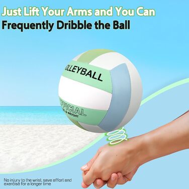 Волейбольний м'яч Aipwerer для пляжу та залу: водонепроникний, Soft Touch, зелено-жовтий, розмір 5