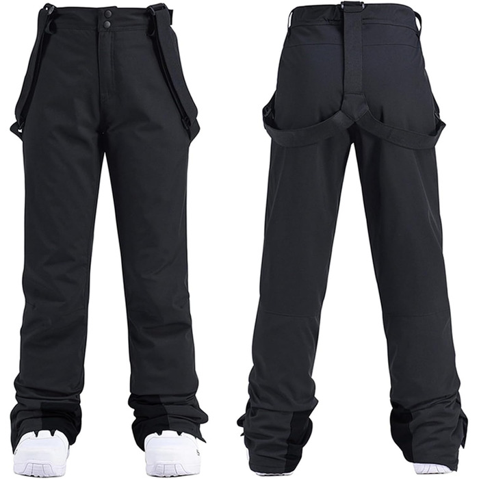 WOWULOVELY Жіночий зимовий комплект для катання на лижах, водонепроникний, вітронепроникний: куртка та штани, ізольований сноуборд, білий (M, Чорний)