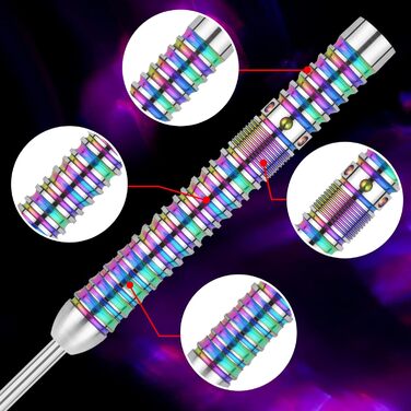 Дарти WIN.MAX Tungsten 90% (3 шт) 18-28г, металеві наконечники, професійні сталеві дротики 24г, кольорові