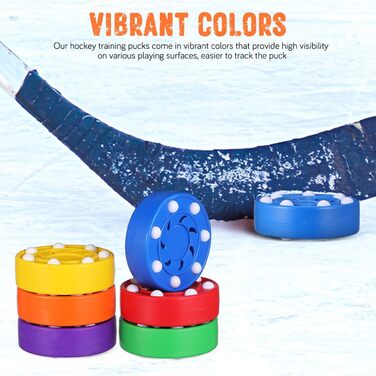 Набір хокейних шайб BESPORTBLE 6 шт. - шайби для вуличного хокею з ABS пластику, для гри в приміщенні та на вулиці, тренування інлайнового хокею - кольорові та неслизькі, для дітей та дорослих