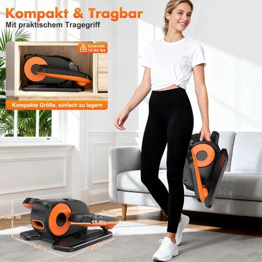 Міні електричний тренажер Crosstrainer XDDIAS для дому з пультом керування та LED-дисплеєм, 12 швидкостей, тихий та портативний еліптичний тренажер для дорослих та літніх людей