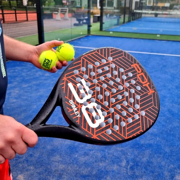 Плечовий захист Brimley Padelschläger Carbon PDX38 для падел-тенісу | 100% карбон, Eva-наповнювач | Для початківців та досвідчених гравців