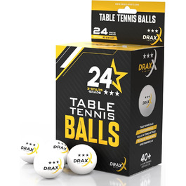 Турнірні тенісні м'ячі для настільного тенісу, 3 зірки, розмір 40+, 24 шт.