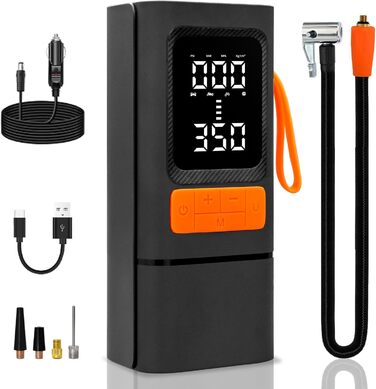 Портативний електричний насос-компресор AAMHHM 150 PSI для велосипедів, мотоциклів, авто і м'ячів, акумуляторний