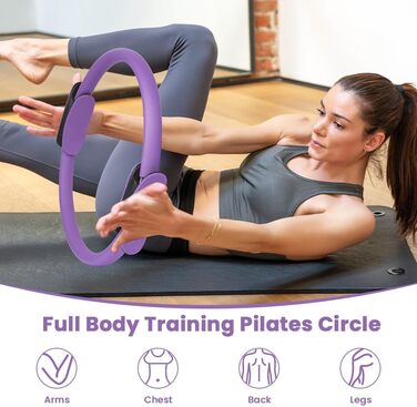 Набір для пілатесу AOOSA: коло, м'яч, стрічки опору. Комплект для йоги вдома