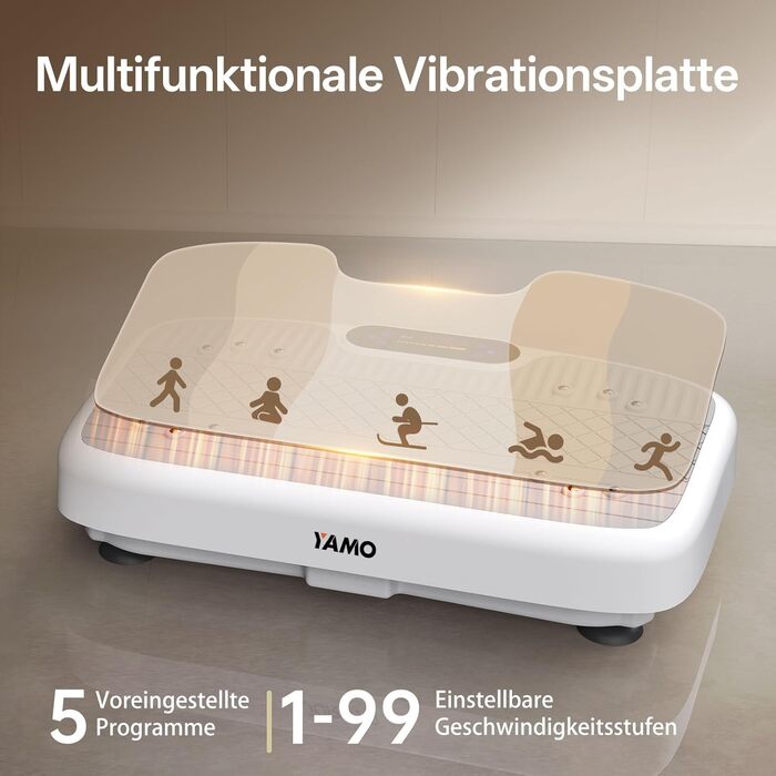 Вібраційна платформа YAMO для схуднення та тренувань всього тіла, масажер - 330 кг, сірий колір