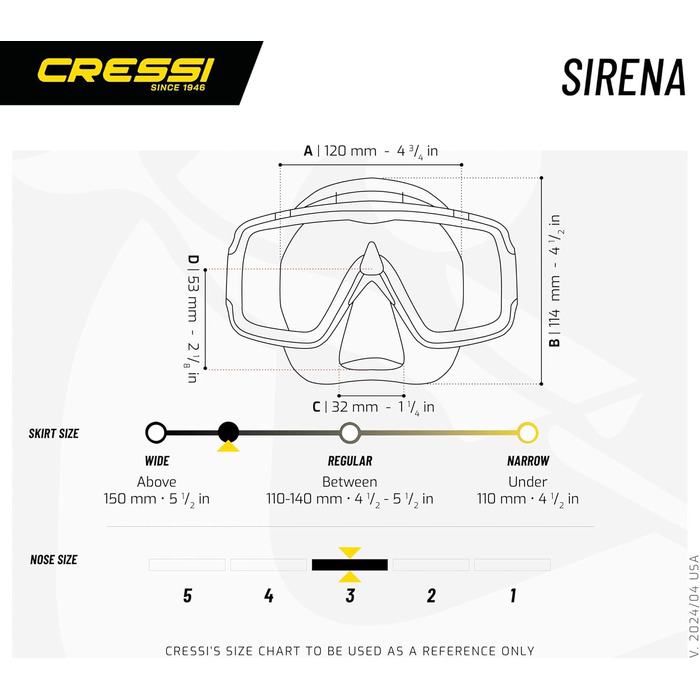 Маска для снорклінгу Cressi Sirena Premium чорно-червона унісекс